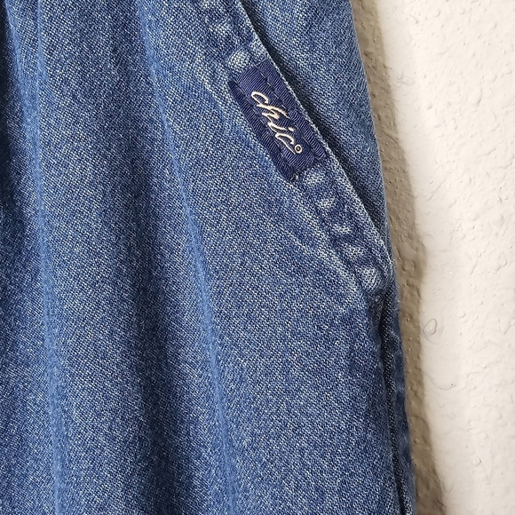 Chic Womens 16 Petite Elastic Waist Blue Jean Pull On Pants High Rise Stretch - Picture 5 of 11